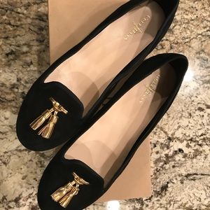 Cole Haan Morgan Tassel II Black Suede Loafers